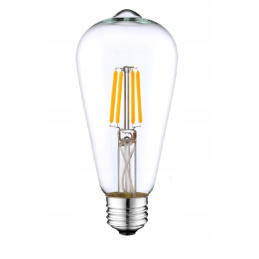 LED żarówka E27 filament ST64 8W ciepła biała