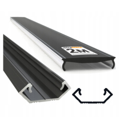 Profil aluminiowy do taśm LED OXI-Cx narożnik 2m czarny + czarny dyfuzor