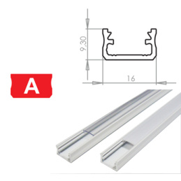 Profil aluminiowy do taśm LED A Powierzchnia lakierowana na biało 1m