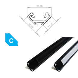 Profil aluminiowy do taśm LED C Corner Anodized Black 1m