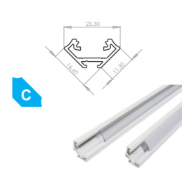 Profil aluminiowy do taśm LED C Corner lakierowany na biało 1m