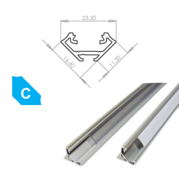 Hliníkový Profil pro LED pásky C Rohový 2m