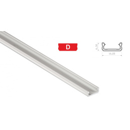 Profil aluminiowy do taśm LED D mini powierzchnia 1m Biały