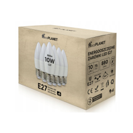 6x LED żarówka - ecoPLANET - E27 - 10W - świeczka - 880Lm - ciepła biel