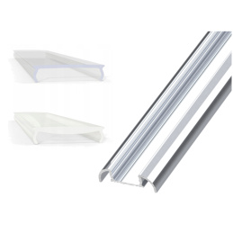 Profil LED aluminiowy 2m 13mm + klosz transparentny + 2x zaślepka