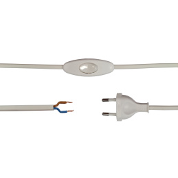 Przyłącz kabel 1,5m 2x0,75 OMYp - biały