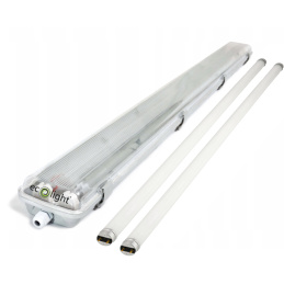 Lampa + 2x świetlówka LED - G13 - 120cm - 18W - 1800lm barwa biała neutralna - ZESTAW