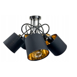 Lampa sufitowa LOFT - 5x E27 - GOLDEN klosz