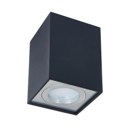 Reflektor sufitowy OS201-CPA uchylny - kwadratowy - czarny srebrny + trzonek GU10
