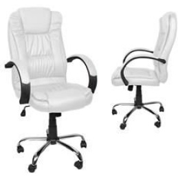 Krzesło biurowe eko skóra biała Malatec 8984