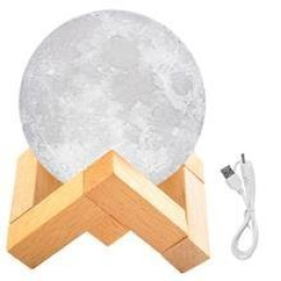 Lampka Nocna Świecący Księżyc 3D Lampa Moon Light ISO 9509