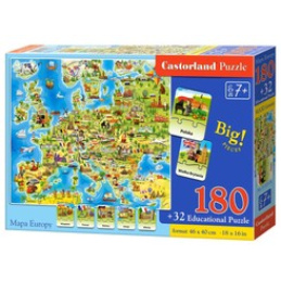 Castorland Puzzle Mapa Europy 180 ele Quiz CA0036 uniwersalny