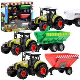 Zestaw 3 x Traktor + przyczepa dla farmera ZA3908 uniwersalny
