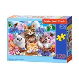 Puzzle 120 el. Kittens with Flowers uniwersalny