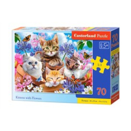 Puzzle 70 el. Kittens with Flowers uniwersalny