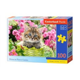 Puzzle 100 el. Kitten in Flower Garden uniwersalny