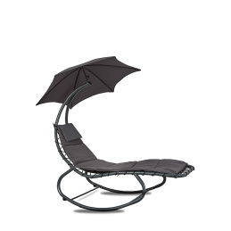 Linder Exclusiv leżak ogrodowy z parasolem GREY
