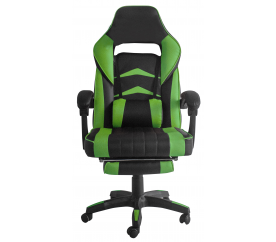Aga Krzesło biurowe Czarno - Zielone z podnóżkiem