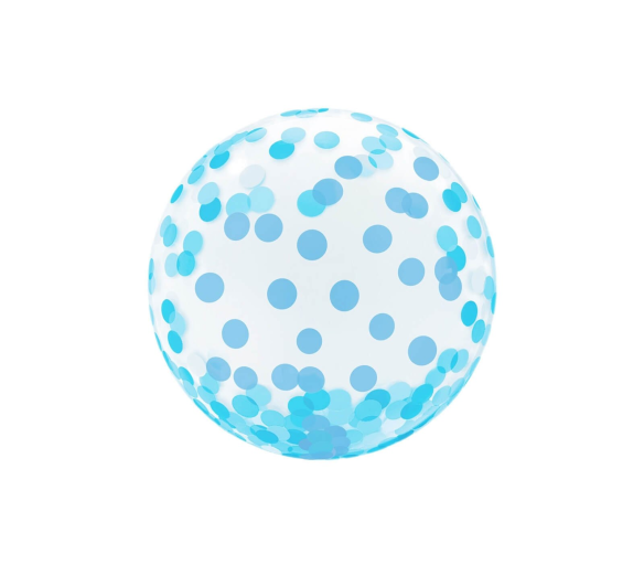 Aga4Kids Balon przezroczysty 45 cm Niebieskie kropki