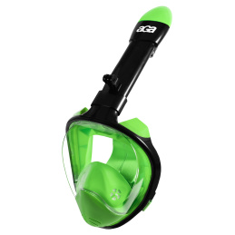 Maska do snurkowania pełnotwarzowa z rurką L/XL + uchwyt do GoPro zielona/czarna
