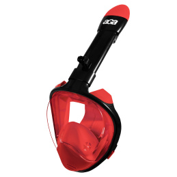 Maska do snurkowania pełnotwarzowa z rurką L/XL + uchwyt do GoPro czerwona/czarna