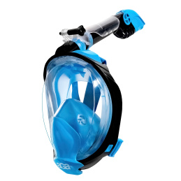 Maska do nurkowania pełnotwarzowa, z rurką Aga LGC - S/M odcienie niebieskiego