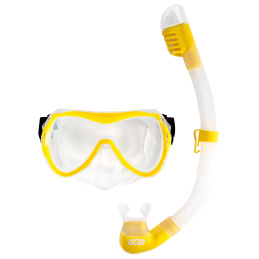 Maska do nurkowania okulary, z rurką Aga M12 + S2 żółcie